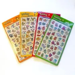 【韓国限定】ポケモン 韓国公式 3D クリスタルステッカー シール 4種セット