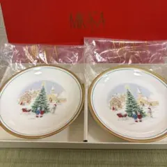 クリスマス プレート皿クリスマスツリーUSAで購入 飾りMIKASAガラス置き物 クリスマス プレート皿クリスマスツリーUSAで購入 飾りMIKASAガラス置き物