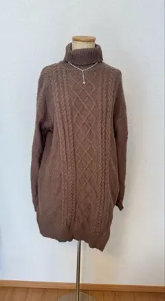 Healthy Karen ブラウン ケーブルニット タートルネック Mサイズ