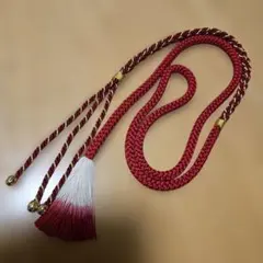 帯締め、赤、ゴールド