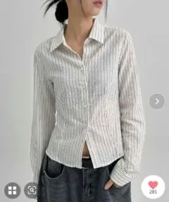 値下げ◯新品未使用　ブラックアップオリジナル　ストライプシャツ　Ｓ