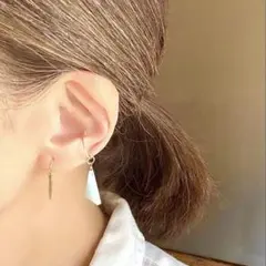 【新品・特価】14kgf アマゾナイトの2wayイヤーカフ/スパークルワイヤー