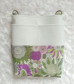 オーガナイザー　LIBERTYラミネート×合皮　多機能ポケットポーチ　特別仕様