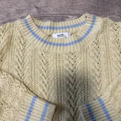 earth レース編み ニットトップス 長袖