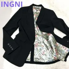 美品　INGNI テーラードジャケット　裏地花柄　Mサイズ　ブラック