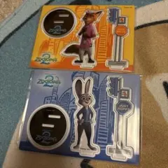 ズートピア2 Happyくじ　アクリルスタンド　セット ニック　ジュディ