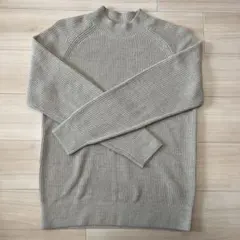 【美品】ユニクロ　モックネック　リブ編みニット