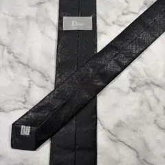 Dior ディオールオム　ネクタイ ブラック シルク　光沢　イタリア製のサムネイル