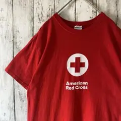 美品アメリカ古着デルタ American Red Cross Tシャツ 赤 Mのサムネイル