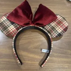 ミニーマウス チェック柄カチューシャ