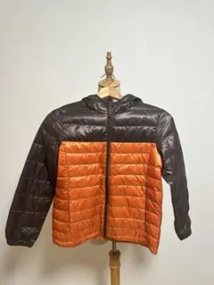 UNIQLO キッズ ダウンコート 110cm オレンジ・黒