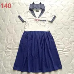 UNICA ネコ襟 セーラーワンピース☆140