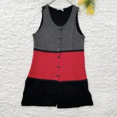 極美品✨イマジネ　ウール混ニットベスト　イタリア製　重ね着　M 個性的　上品