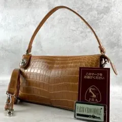 未使用級✨ JRA認証 リアルクロコダイル ショルダーバッグ 2way ブラウン