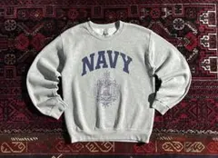 GILDAN NAVY ミリタリー スウェット トレーナー グレー S