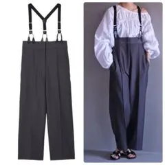 AKTE ストラップワイドパンツ グレー - メルカリ