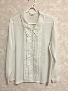 vintage 昭和レトロ 古着 日本製 刺繍 ホワイト 白 ブラウス
