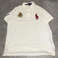 ラルフローレン　ポロシャツ 半袖 ポニー刺繍 ロゴ 白 L カジュアル