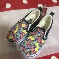 タグ付き VANS キッズスニーカー カラフルロゴ スリッポン 16cm