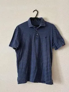 Polo Ralph Lauren 半袖ポロシャツ　M ネイビーのストライプ柄