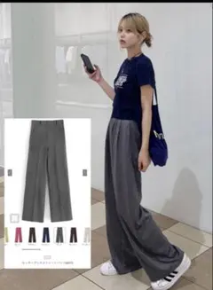 新品　お早めに！GRL センタープレスストレートパンツ[ai07]