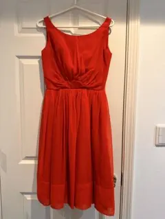 dahl'ia 赤 ノースリーブ ひざ丈ワンピース