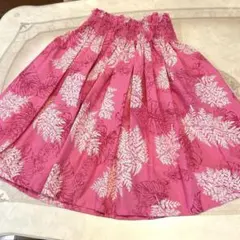 フラダンス用ピンク花柄スカート