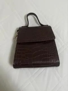 chico ダークブラウン クロコダイル風ショルダーバッグ　2wayバック