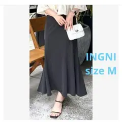美品 イング M ストレッチ マーメイドスカート 黒 ロング ウエストゴムのサムネイル