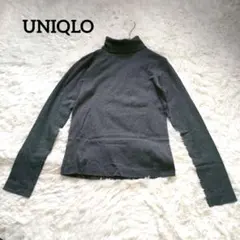 UNIQLO ユニクロ ハイネック ロンT 長袖 グレー シンプル 洗える М
