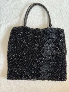ANTEPRIMA ワイヤー トートバッグ レザーフラワー装飾 花柄 ブラック