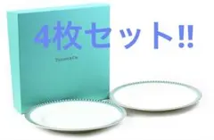 TIFFANY＆Co プラチナ ブルー バンド デザートプレート 4枚セットのサムネイル