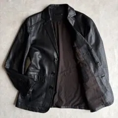 00s archive 羊革レザーテーラード 黒 3XL y2k 上質本革のサムネイル