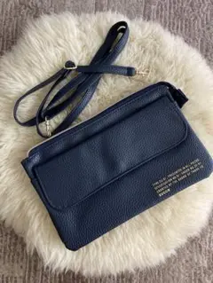 【新品未使用品】✨zucca ネイビー フェイクレザー ショルダーバッグ✨