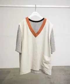 新品＊CIAOPANIC TYPY   リネンレーヨンリバーシブルベスト M