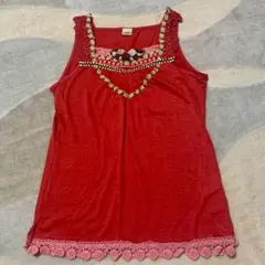 axes 赤 ノースリーブ トップス