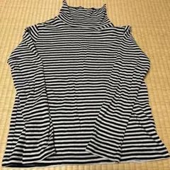 UNIQLO 長袖カットソー 150サイズ 黒白ストライプ