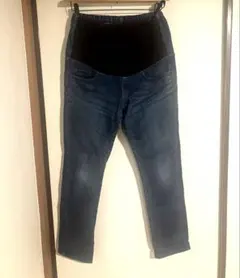 無印良品　マタニティパンツ　デニムパンツ　ストレッチ　スキニー　ウエストゴム　L