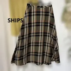 SHIPSチェック柄フレアスカート