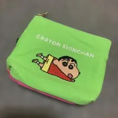 クレヨンしんちゃん ポーチ グリーン/ピンク