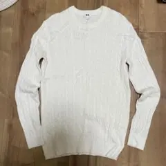 UNIQLO ケーブル編みニットセーター L アイボリー　カシミヤ
