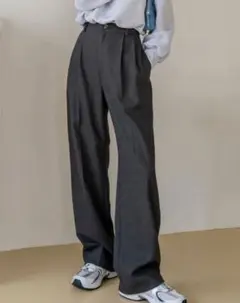 SHEIN　dazy less　スラックス　ツータック　グレー