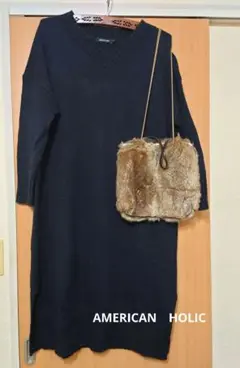 AMERICAN　HOLIC　アメリカンホリック　ニット　ロング　ワンピース　L