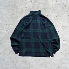 【90s】NAUTICAノーティカ タートルネックニット　チェック　刺繍ロゴ