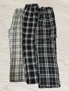チェック柄ズボン3点セット