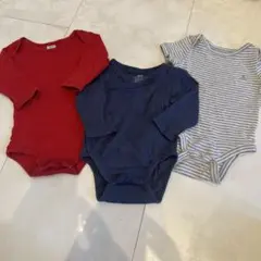 プチバトー　H &M オーガニックコットン　長袖　ボディ肌着　３枚セット　下着