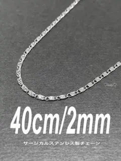 【ツイストデザインチェーンネックレス 2mm 40cm 1本】ステンレス a1