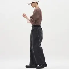 【タグ付き新品未使用】GU スーパーバギーデニムスラックス Mサイズ