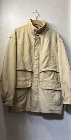 vintage レザージャケット　レザーコート　カーコート　スタンドカラー