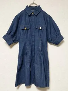 GRL グレイル タックフレアデニムミニワンピース 【M】